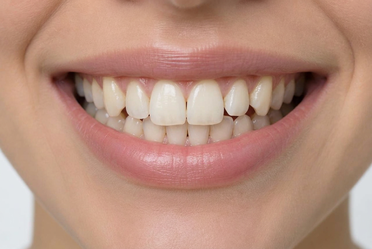 Antes do tratamento: dentes desalinhados